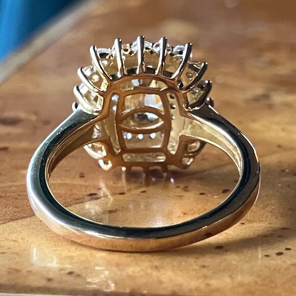 Natural Yellow Zircon Yellow Sapphire Sterling Silver Ring Size 6 - Picture 5 of 9